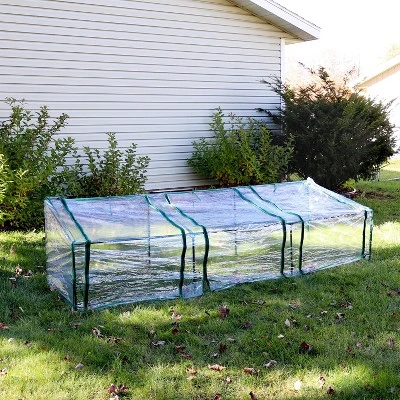 Sunnydaze Decor Sunnydaze Outdoor Portable Slanted Top Plant Shelter Mini Cloche Greenhouse With Zipper Doors - Clear 9 Sunnydaze Decor Sunnydaze Outdoor Portable Slanted Top Plant Shelter Mini Cloche Greenhouse With Zipper Doors - Clear - Image 7