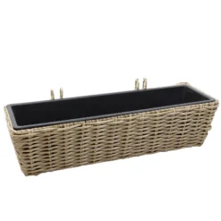 Sunnydaze Decor Sunnydaze Hanging Rectangle Polyrattan Rail Planter With Plastic Liner - 23.5" W X 7.5" D X 6.5" H -Furniture GUEST 169c8ae1 d5a7 4ad4 aee8 94819d1ce1f5
