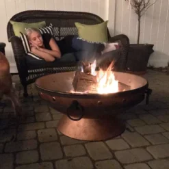 Sunnydaze Decor Sunnydaze Outdoor Camping Or Backyard Large Round Fire Pit Bowl With Handles And Spark Screen - 30" - Copper Finish 18 Sunnydaze Decor Sunnydaze Outdoor Camping Or Backyard Large Round Fire Pit Bowl With Handles And Spark Screen - 30" - Copper Finish -Furniture GUEST 173015c7 52a2 4281 af64 bb21addb8ecb