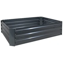 Sunnydaze Decor Sunnydaze Raised Corrugated Galvanized Steel Rectangle Garden Bed For Plants, Vegetables, And Flowers - 47" W X 11.75" H -Furniture GUEST 1790d005 361e 46b2 8573 72356eb3f5fe