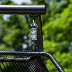 Sunnydaze Decor Sunnydaze Outdoor Andrei Double Egg Chair With Steel Stand And Polyester Cushion - Dark Gray - 74" -Furniture GUEST 17f9037a b66f 48b0 8ad1 2c9e711895c6