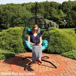 Sunnydaze Decor Sunnydaze Outdoor Resin Wicker Patio Dalia Hanging Basket Egg Chair With Cushions And Headrest - Teal - 2pc 15 Sunnydaze Decor Sunnydaze Outdoor Resin Wicker Patio Dalia Hanging Basket Egg Chair With Cushions And Headrest - Teal - 2pc -Furniture GUEST 18695d9c cb20 4060 a327 4998069e8f09