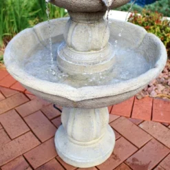Sunnydaze Decor Sunnydaze 35"H Electric Fiberglass 3-Tier Birds' Delight Outdoor Bird Bath Water Fountain -Furniture GUEST 18fdcf77 2b72 41da 858e 571db65cf3ac