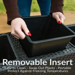 Sunnydaze Decor Sunnydaze 3-Section Wicker Raised Planter Bed For Indoor Or Outdoor Use - Black 24 Sunnydaze Decor Sunnydaze 3-Section Wicker Raised Planter Bed For Indoor Or Outdoor Use - Black -Furniture GUEST 1a87bc90 c38c 4021 8e4a 7fa884a63ee4