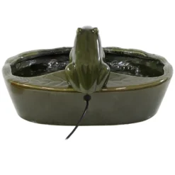 Sunnydaze Decor Sunnydaze Outdoor Solar Powered Ceramic Spitting Frog Water Fountain With Submersible Pump - 7" - Green -Furniture GUEST 1b597589 5c5f 4d7d b66a 4ad59006343c