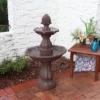 Sunnydaze Decor Sunnydaze 38"H Electric Polyresin And Fiberglass 2-Tier Curved Plinth Outdoor Water Fountain -Furniture GUEST 1b733908 6c82 429a 99d2 9486c1a9f295