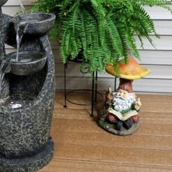 Sunnydaze Decor Sunnydaze Bernard The Bookworm Resin Indoor/Outdoor Garden Gnome With Mushroom And Solar Light - 16" H -Furniture GUEST 1c3f1dd1 d828 4198 8908 b53af07b4c53