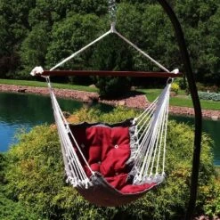 Furniture 3 Sunnydaze Decor Sunnydaze Large Tufted Victorian Hammock Chair Swing For Backyard And Patio - 300 Lb Weight Capacity