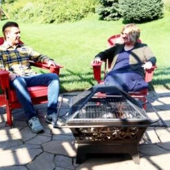 Sunnydaze Decor Sunnydaze Outdoor Camping Or Backyard Steel Northern Galaxy Fire Pit With Cooking Grill Grate, Spark Screen, And Log Poker - 32" -Furniture GUEST 1e49bf95 75f8 4747 86f4 44713d3d469c
