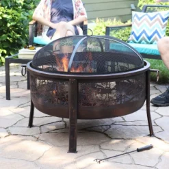 Sunnydaze Decor Sunnydaze Outdoor Camping Or Backyard Steel Northwoods Fishing Fire Pit With Spark Screen - 30" - Bronze 17 Sunnydaze Decor Sunnydaze Outdoor Camping Or Backyard Steel Northwoods Fishing Fire Pit With Spark Screen - 30" - Bronze -Furniture GUEST 1f934230 3291 48f2 bf58 a2b035092473