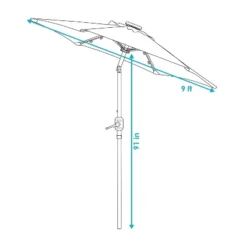 Sunnydaze Decor Sunnydaze Outdoor Solar Patio Umbrella With Polyester Canopy, LED Lights And Push Button Tilt And Crank 33 Sunnydaze Decor Sunnydaze Outdoor Solar Patio Umbrella With Polyester Canopy, LED Lights And Push Button Tilt And Crank -Furniture GUEST 2003de67 5b8a 4318 8d06 84d8c5fb59f0