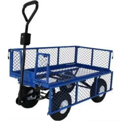 Sunnydaze Decor Sunnydaze Outdoor Lawn And Garden Heavy-Duty Durable Steel Mesh Utility Dump Wagon Cart With Removable Sides -Furniture GUEST 20544466 7d08 4ef0 bfd8 c8b140e9c8d7