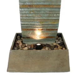 Sunnydaze Decor Sunnydaze 49"H Electric Spiraling Slate Outdoor Water Fountain With LED Lights -Furniture GUEST 214981ad 9adf 4894 8199 5bed44ce5ca6