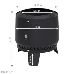 Sunnydaze Decor Sunnydaze Heavy-Duty Steel Smokeless Fire Pit - Includes Protective PVC Cover And Poker - 21-Inch H - Black -Furniture GUEST 216ff0fb 278a 486d 8f34 0fe31a23341c