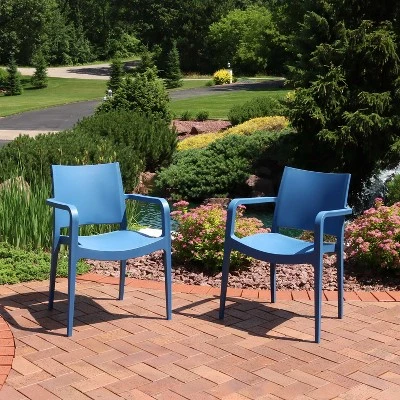 Sunnydaze Decor Sunnydaze Plastic All-Weather Commercial-Grade Landon Indoor/Outdoor Patio Dining Arm Chair 3 Sunnydaze Decor Sunnydaze Plastic All-Weather Commercial-Grade Landon Indoor/Outdoor Patio Dining Arm Chair