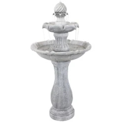 Sunnydaze Decor Sunnydaze 45" H Outdoor Arcade 2-Tier Solar Water Fountain With Battery Backup And LED Light -Furniture GUEST 22ffd3e5 afe5 4355 884a 77c720ec138e