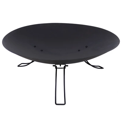 Sunnydaze Decor Sunnydaze Outdoor Camping Backyard Steel Round Classic Ebony Raised Fire Pit Bowl With 3 Folding Legs - Black - 24" 11 Sunnydaze Decor Sunnydaze Outdoor Camping Backyard Steel Round Classic Ebony Raised Fire Pit Bowl With 3 Folding Legs - Black - 24" - Image 9