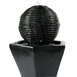 Sunnydaze Decor Sunnydaze Outdoor Polyresin Solar Powered Pedestal And Ball Modern Water Fountain With LED Lights - 31" -Furniture GUEST 2379be77 3c37 45fb 8696 814850dc2cf8