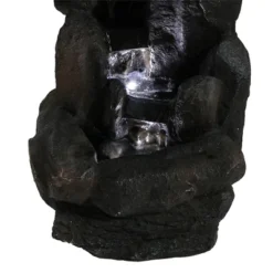 Sunnydaze Decor Sunnydaze Outdoor Solar Powered Rock Falls Water Fountain With Battery Backup, Submersible Pump, And LED Lights - 22" -Furniture GUEST 2470745f 6e69 46f9 b3e7 afd0f5986530