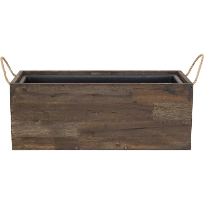 Sunnydaze Decor Sunnydaze Rectangle Decorative Indoor/Outdoor Flower And Succulent Planter Box With Handles - 20.75" W X 8.25" D X 7.75" H - Acacia Wood 7 Sunnydaze Decor Sunnydaze Rectangle Decorative Indoor/Outdoor Flower And Succulent Planter Box With Handles - 20.75" W X 8.25" D X 7.75" H - Acacia Wood - Image 5