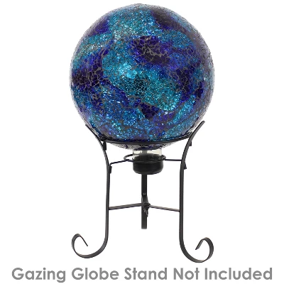 Sunnydaze Decor Sunnydaze Deep Ocean Swirl Gazing Globe, Blue Crackled Mosaic Glass, 10" 6 Sunnydaze Decor Sunnydaze Deep Ocean Swirl Gazing Globe, Blue Crackled Mosaic Glass, 10" - Image 4