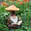 Sunnydaze Decor Sunnydaze Bernard The Bookworm Resin Indoor/Outdoor Garden Gnome With Mushroom And Solar Light - 16" H -Furniture GUEST 26442121 ce7d 4876 b45b bac41339547b