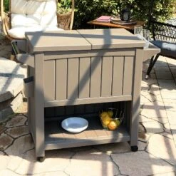 Sunnydaze Decor Sunnydaze Rolling Patio Serving Cart With Prep Table, Cooler And Storage -Furniture GUEST 26f0a31a 5d3b 42c8 b823 bb41cd3fb5c3