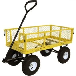 Sunnydaze Decor Sunnydaze Outdoor Lawn And Garden Heavy-Duty Durable Steel Mesh Utility Wagon Cart With Removable Sides -Furniture GUEST 2726671b 93f7 42c0 b8bd 55d3ad3c8615