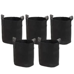 Sunnydaze Decor Sunnydaze Garden Grow Bag With Handles Nonwoven Polypropylene Fabric, Black, 5pc -Furniture GUEST 2786bf3e fcae 4042 8c7d 2a1ea489ee26