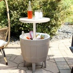 Sunnydaze Decor Sunnydaze Faux Wood Design Patio Bar Cooler Table With Height-Adjustable Tabletop - Driftwood 15 Sunnydaze Decor Sunnydaze Faux Wood Design Patio Bar Cooler Table With Height-Adjustable Tabletop - Driftwood -Furniture GUEST 28071ff6 5ed6 433c ba59 16a617fbbeb3