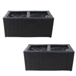 Sunnydaze Decor Sunnydaze 2-Section Rectangle Polyrattan Indoor Planters - 21.5" W X 11.5" D X 9.25" H - 2-Pack 20 Sunnydaze Decor Sunnydaze 2-Section Rectangle Polyrattan Indoor Planters - 21.5" W X 11.5" D X 9.25" H - 2-Pack -Furniture GUEST 28a1cb7e 7ad4 4c94 bf7e 8e037e67ce8f