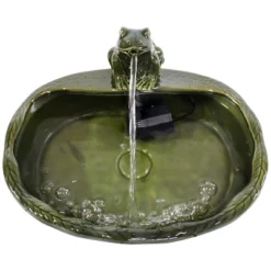 Sunnydaze Decor Sunnydaze Outdoor Solar Powered Ceramic Spitting Frog Water Fountain With Submersible Pump - 7" - Green -Furniture GUEST 294a10cb 7888 41e6 b9b8 8a59806eea83