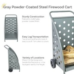 Sunnydaze Decor Sunnydaze Powder-Coated Steel Log Cart - 34" H - Gray 18 Sunnydaze Decor Sunnydaze Powder-Coated Steel Log Cart - 34" H - Gray -Furniture GUEST 2a5337e2 599e 4902 a1f9 652390c0698a