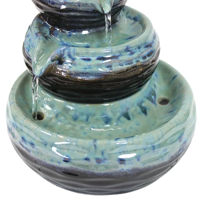 Sunnydaze Decor Sunnydaze Indoor Home Decorative Glazed Ceramic 3-Tiered Modern Textured Bowls Tabletop Water Fountain - 7" 5 Sunnydaze Decor Sunnydaze Indoor Home Decorative Glazed Ceramic 3-Tiered Modern Textured Bowls Tabletop Water Fountain - 7" - Image 3