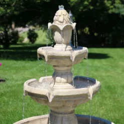 Sunnydaze Decor Sunnydaze 48"H Electric Fiberglass 3-Tier Outdoor Water Fountain -Furniture GUEST 2ae0fd52 be4b 4713 9141 e1714d1984b9