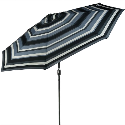 Sunnydaze Decor Sunnydaze Outdoor Solar Patio Umbrella With Polyester Canopy, LED Lights And Push Button Tilt And Crank 18 Sunnydaze Decor Sunnydaze Outdoor Solar Patio Umbrella With Polyester Canopy, LED Lights And Push Button Tilt And Crank - Image 16