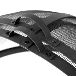 Sunnydaze Decor Sunnydaze Outdoor Heavy-Duty Steel Mesh Round Easy-Opening Camp Fire Pit Spark Screen Lid With Hinged Door - Black -Furniture GUEST 2bba8568 06b0 4504 ac17 2f81cc204a42