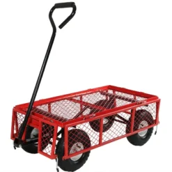 Sunnydaze Decor Sunnydaze Outdoor Lawn And Garden Heavy-Duty Durable Steel Mesh Utility Wagon Cart With Removable Sides -Furniture GUEST 2c711135 41db 4315 9e26 435b8396c262