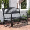 Sunnydaze Decor Sunnydaze 50" 2-Person Metal Outdoor Glider Bench, Black