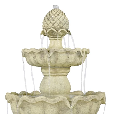 Sunnydaze Decor Sunnydaze 51"H Electric Polyresin And Fiberglass 3-Tier Pineapple Top Outdoor Water Fountain 4 Sunnydaze Decor Sunnydaze 51"H Electric Polyresin And Fiberglass 3-Tier Pineapple Top Outdoor Water Fountain - Image 2