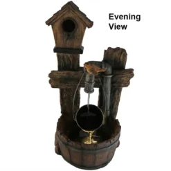 Sunnydaze Decor Sunnydaze 29"H Electric Polyresin Bird House With Leaking Pipe Outdoor Water Fountain With LED Light -Furniture GUEST 2d66398e b60b 4483 bd4a 277f81a0a4c1