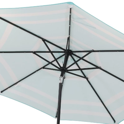 Sunnydaze Decor Sunnydaze Outdoor Aluminum Patio Umbrella With Solar LED Lights, Tilt, And Crank - 9' 4 Sunnydaze Decor Sunnydaze Outdoor Aluminum Patio Umbrella With Solar LED Lights, Tilt, And Crank - 9' - Image 2