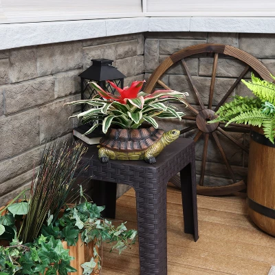 Sunnydaze Decor Sunnydaze Polyresin Teddy The Turtle Decorative Indoor/Outdoor Garden Planter For Patio, Lawn, Porch And Backyard - 11" W - Green And Brown 8 Sunnydaze Decor Sunnydaze Polyresin Teddy The Turtle Decorative Indoor/Outdoor Garden Planter For Patio, Lawn, Porch And Backyard - 11" W - Green And Brown - Image 6