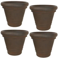 Sunnydaze Decor Sunnydaze Crozier Polyresin Outdoor/Indoor Heavy-Duty Double-Walled Fade-Resistant Flower Pot Planter - 16" Diameter - Rust -Furniture GUEST 2f9a6627 225f 4aa2 a153 fee26ad8cc7f