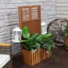 Sunnydaze Decor Sunnydaze Outdoor Garden Meranti Wood With Teak Oil Finish Planter Box With Privacy Screen And 2 Hooks For Hanging Basket Planters - 44" H - Brown -Furniture GUEST 30781243 e278 44f2 985e 35a02024303f