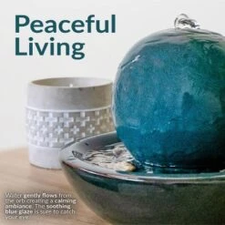 Sunnydaze Decor Sunnydaze Indoor Home Decorative Smooth Glazed Ceramic Orb Tabletop Water Fountain Feature - 7" -Furniture GUEST 30a0b72e 1c4f 4275 aa65 1128b51b4b98