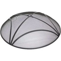 Sunnydaze Decor Sunnydaze Outdoor Heavy-Duty Reinforced Steel Round Fire Pit Spark Screen With Ring Handle - Black -Furniture GUEST 30e97bb8 b75d 45ee 9691 96a8aae46649