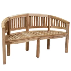 Sunnydaze Decor Sunnydaze 59" Solid Wooden Teak Outdoor Banana Bench With Curved Back 33 Sunnydaze Decor Sunnydaze 59" Solid Wooden Teak Outdoor Banana Bench With Curved Back -Furniture GUEST 312011dc 5234 4dd9 bab4 05f5a01083c9