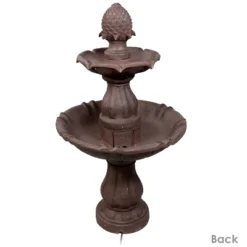 Sunnydaze Decor Sunnydaze 38"H Electric Polyresin And Fiberglass 2-Tier Curved Plinth Outdoor Water Fountain -Furniture GUEST 312ad144 f62e 48e9 833d ea4db0408fc6