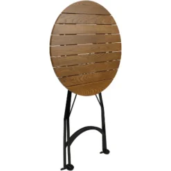 Sunnydaze Decor Sunnydaze Indoor/Outdoor Chestnut Wood Folding Round Patio Tall Bar Height Table - 28" - Brown -Furniture GUEST 3198874e 07fa 4270 89e4 0b6a1cd3adcf